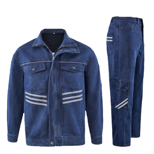 Джинсовый хлопковый износостойкий светоотражающий комбинезон, увеличенная толщина, защита от ожогов, свободный крой