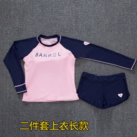 Áo tắm nữ dài tay quần chống nắng lặn phù hợp với khóa kéo sinh viên Hàn Quốc bơi sứa ống thở chia hai hoặc ba bộ - Bộ đồ bơi hai mảnh đồ bơi 2 mảnh bé gái