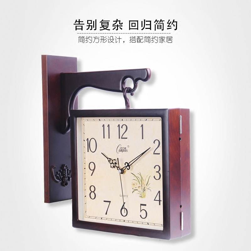 Kangbas Wall Clock Double-Sided Clock Simple Living Room Stylish Creative Wall Decoration Artist's Silent Clock