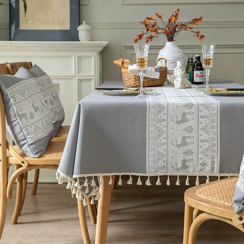 Small fresh table cloth 鹿 小 小 小 小 小 小 小 花 茶 茶 小 Nordic simple table student Gaibu