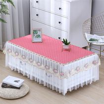 Summer special coffee table cover tablecloth table tablecloth TV cabinet cover dustproof pink lace square fabric living room