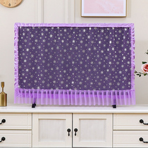 Summer thin 55 inch TV hood cover cloth 50 LCD 42 inch hanging all-inclusive dust cover fabric lace purple