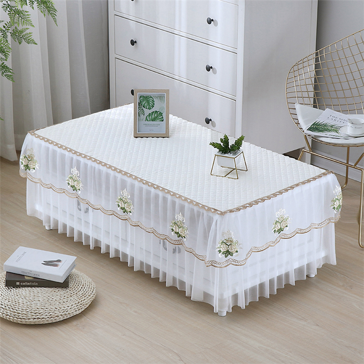 Waterproof summer non-slip tea table cover white cloth Lace Table Mat Table Cloth TV Cabinet Geb Bed Head Cabinet Square