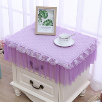 Purple bedside table square scarf round table cover cloth lace thick coffee table fabric TV cabinet multi-use cover towel simple dining table