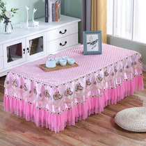 New fabric purple lace coffee table cover table table cloth TV cabinet non-slip tablecloth bedside table send tarpaulin