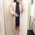 Bộ đồ bà bầu xuân hè 2019 cho bà bầu áo len đầm chấm bi khí chất cỡ lớn áo hai dây cardigan quần áo bà bầu công sở Áo thai sản