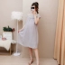 Bà bầu mùa hè 2019 Bà bầu thời trang đầm ren dài tay không tay voan mùa hè thả lỏng mẹ bầu - Áo thai sản Áo thai sản