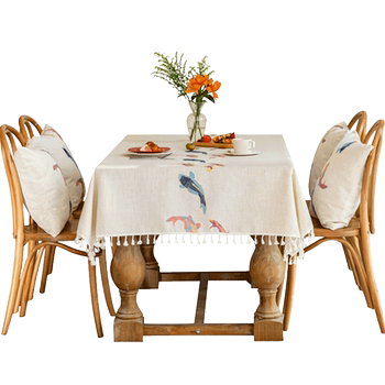 Koi blessing new year tablecloth new chinese style round tablecloth Koi blessing new year tablecloth new chinese style round tablecloth