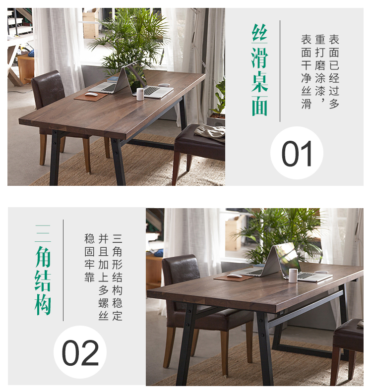 Bàn ăn gỗ Mỹ đồng quê phong cách công nghiệp ánh sáng sang trọng Pháp LOFT bàn làm việc nhà bàn sơn bàn retro - Bàn bàn xếp gọn