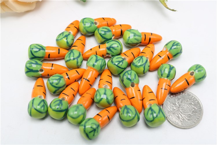 Hand - made ceramic have beads radish - shaped pendant diy necklace bracelet accessories small pure and fresh and lovers