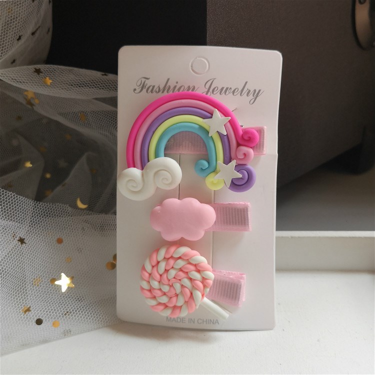 The Children 's han edition hair hairpin manual soft TaoCaiHong lollipop head ornaments hairpin security card clip of the girls