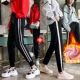 Quần thể thao mới 2018 Quần nữ mùa thu đông Học sinh phiên bản Hàn Quốc của quần lửng cộng với quần nhung dày quần thun nữ