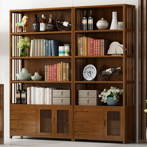 Книжная полка, простой настольный книжный шкаф для школьников из натурального дерева