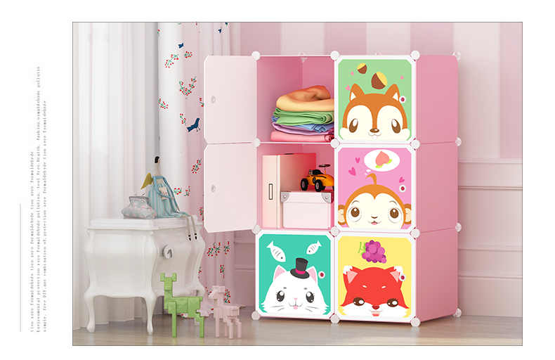 tủ lưu trữ phim hoạt hình bé tủ quần áo đơn giản nhựa hộp lưu trữ tủ bé đồ chơi trẻ em tổ chức quần áo - Buồng tủ áo quần nhựa