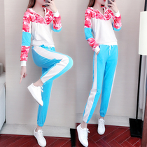 Sports set women Spring and Autumn 2019 new thin age camouflage hooded casual two-piece fashion women students