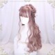 Lolita Wig Style for Women with Long Hair, Long Curly Hair, Lolita Synthetic Hair Full Head Wig, Pink Wig with Braided Hair