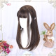 Wig for women with medium long hair, long straight hair, student hair set, jk hairstyle, daily full headgear, children's little girl's wig