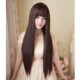 Wig for women with long hair, long straight hair, full headband, student black long hair, fashionable hairstyle, ladies fluffy natural wig set
