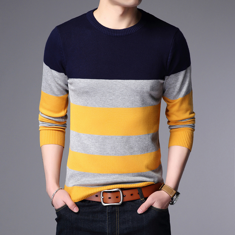 dài tay knitsweater nam giới mùa thu mới lớn mã áo len dài tay áo thun thiết lập đáy mỏng thời trang của nam giới.