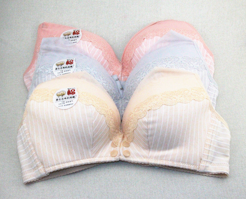 Dianie flower 8835 breast-feeding underwear pregnant with lactation period pure cotton no steel ring anti-sagging front open button bra
