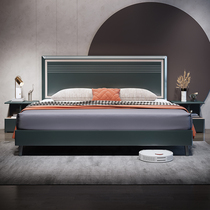 Bed modern minimalist wood 1 8 meters nuptial bed light luxury home Nordic master bedroom with single bed 1 5 meters American double bed