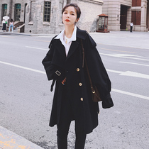 Inglées Wind weaters 2022 Spring autumn season new Korean version Short of the Han version Short of a small sub-high pop black coat wave