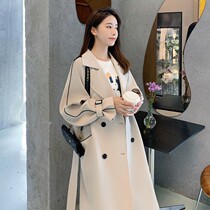 Wind clothes lady Spring and autumn 2022 New advanced design sensation Little crowdThe slim fit for the long-length jacket in the womens dress