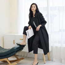 Black windcoat jacket woman 2022 Early spring and autumn clothes new high end medium long style Superior Sense Temperament Great Clothes