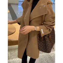 Into Winter Atmosphere Sensation with large camel-coloured bifacial cashmere Woman 2021 New mid-length High-end Thickened Fur Coats