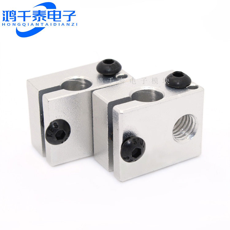 3D打印机配件 新款 V6全金属挤出机专用加热铝块喷砂氧化处理