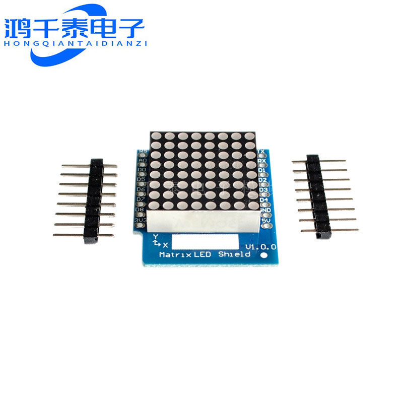 Matrix LED 屏蔽 V1.0.0 for WEMOS D1 mini 8x8矩阵 点阵LED