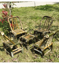 Bamboo chair back chair handmade vintage bamboo rattan chair home balcony small bamboo stool bamboo chair woven low stool