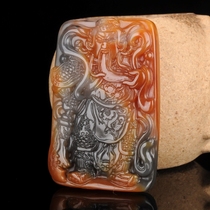 Natural Huanglong Jade God of Wealth Guan Yunchang Pendant Loyalty Guan Gong Jade Pendant Jade Necklace Pendant Ping An Brand