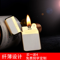 Chief ultra-thin kerosene lighter windproof personality creative custom mens copper lighter