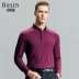 Áo thun cotton Shield Shield POLO 2018 thu đông mới kinh doanh bình thường Slim thoải mái vuông dài tay áo thun nam # aso polo Polo