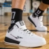 Giày bóng rổ nam Hongxing Erke mùa thu giày ủng ấm áp đích thực mặc chống sốc hấp thụ sốc giày thể thao học sinh cắt thấp giày thể thao - Giày bóng rổ