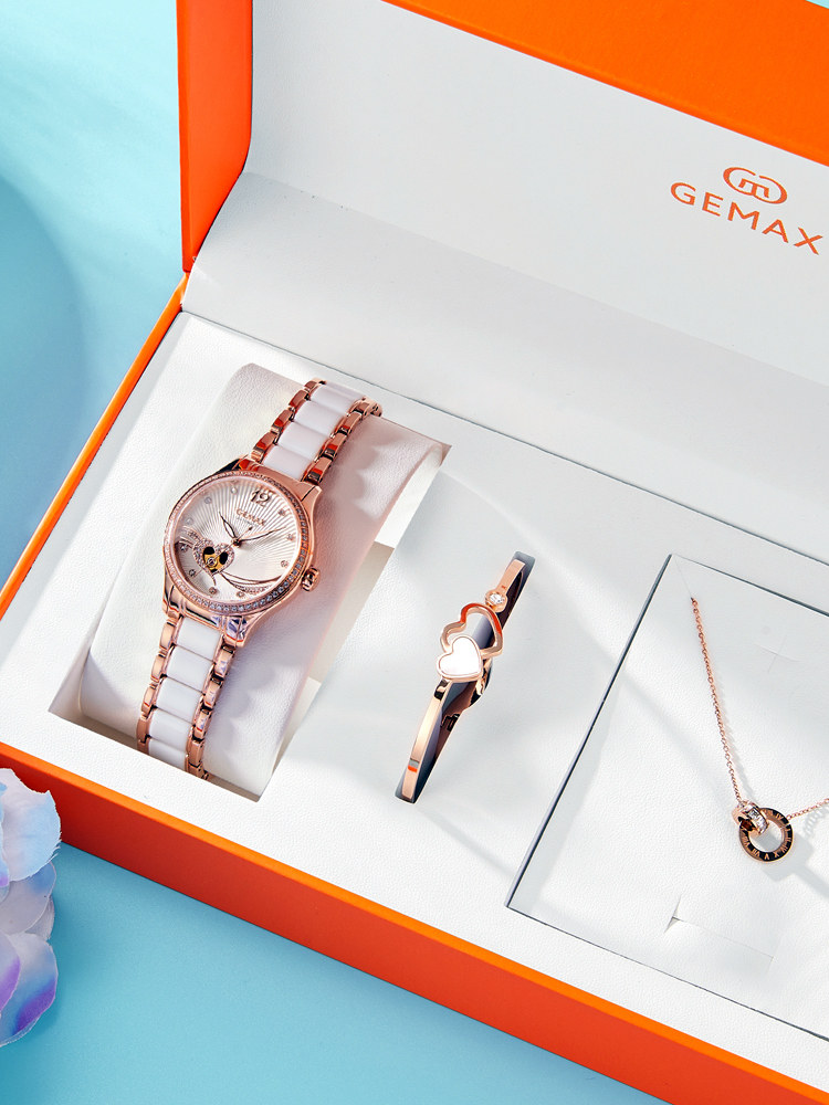 Gemma ladies ' watch Femininity brand women's mechanical watch Waterproof atmosphere High-end women's watch brand