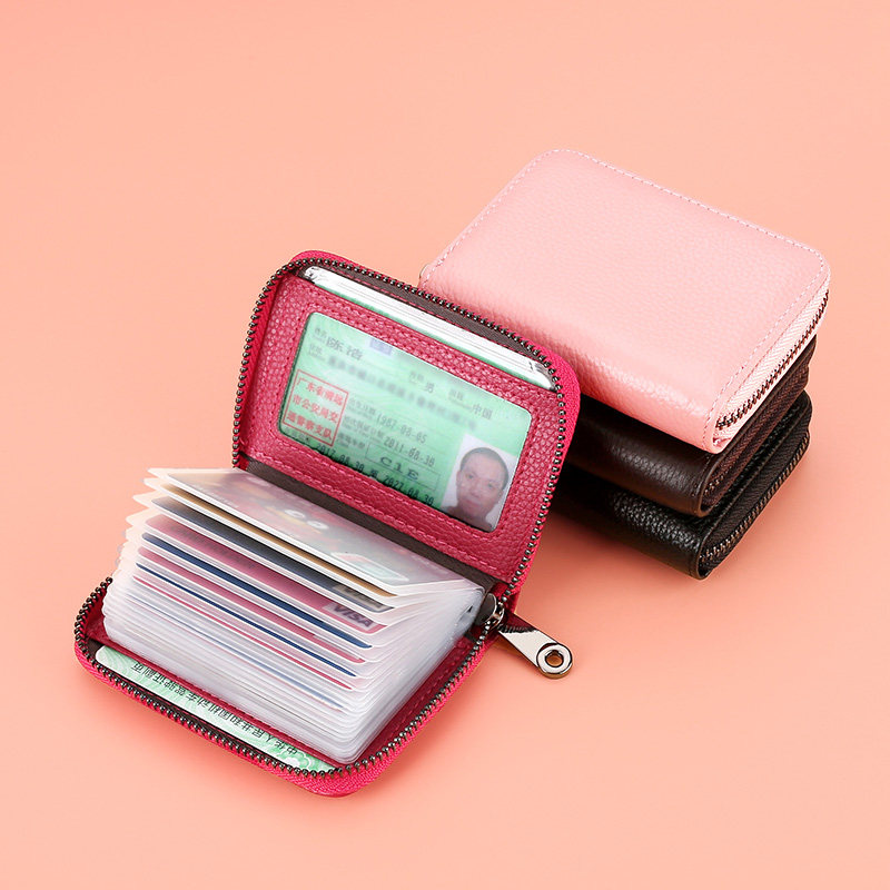 Card bag female Korean version card bag zipper multi-card position document men's card holder large-capacity multi-function driver's license card holder