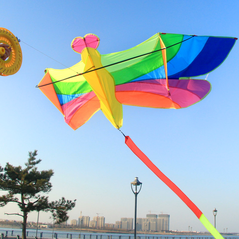 Weifang Zither Kite Seven Color Dragonfly Long Tail Kite Beginner adult dedicated adult children large upscale new