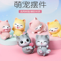 Cute resin cat small ornaments creative decoration desktop office to send girls birthday gifts girlfriends healing department