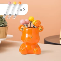 Оранжевый медведь+смешанный цвет 6 вилка