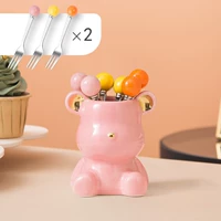 Розовые медведи+смешанный цвет 6 вилка