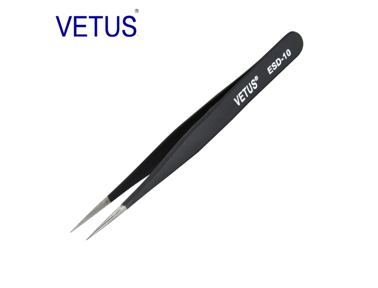 包邮VETUS 防静电高精密防磁防酸 钟表维修美容美睫镊子ESD-10