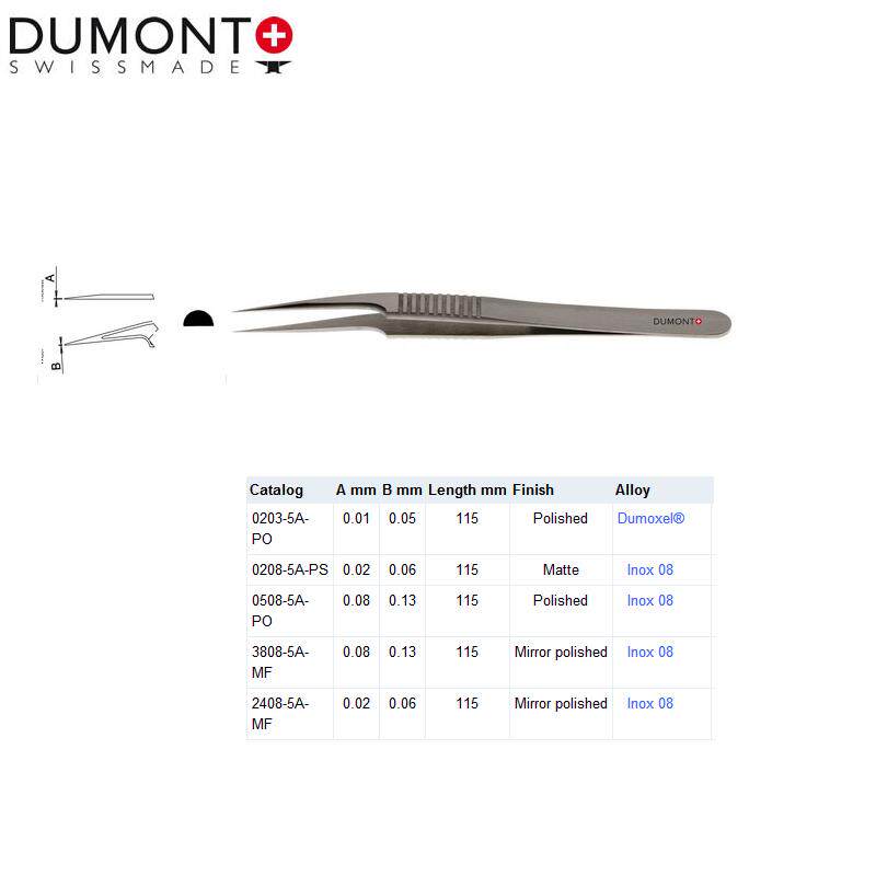 Dumont生物解剖镊子0203-5A-PO 精密手术镊子0208-5-PS 动物解剖