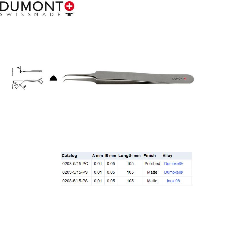 瑞士Dumont生物解剖镊子0208-5/15-PO 实验室用精细解剖镊子 适用斑马鱼研究