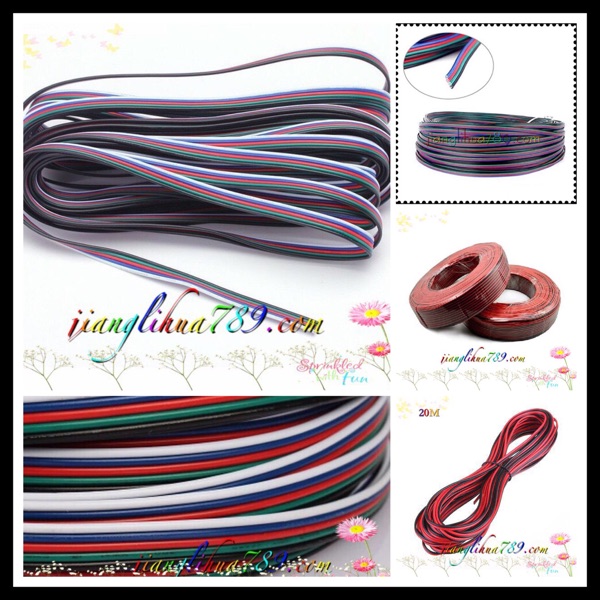 RGBW five-color wire 2pin 5pin 5-core tinned copper wire 22AWG colorful light bar connecting wire hot sale