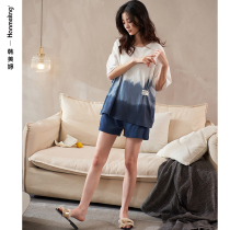 Pajamas Women Summer Cotton 2022 New Short-sleeved Shorts Korean Version Can Wear Loungewear Summer Plus Size Set