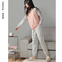 Pajamas Ladies Spring and Autumn Long Sleeve Cotton Plus Size HomeWear 2022 New Autumn Cotton Can Be Worn Set