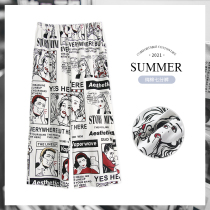 One-piece pajama pants womens summer loose and large-size cotton spring and summer can be worn outside the cropped pants casual thin spring and autumn pants