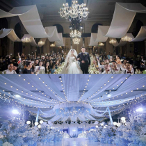 Han Style Wedding White suspended veil Mantle Bullet Bridal wedding Auditorium Stage Top Decorative Bumantle Hotel Milk Silk Cloth